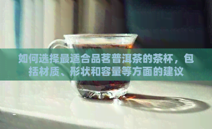 如何选择最适合品茗普洱茶的茶杯，包括材质、形状和容量等方面的建议