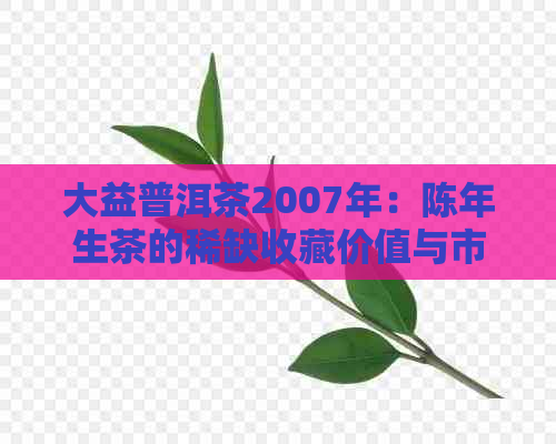 大益普洱茶2007年：陈年生茶的稀缺收藏价值与市场行情分析