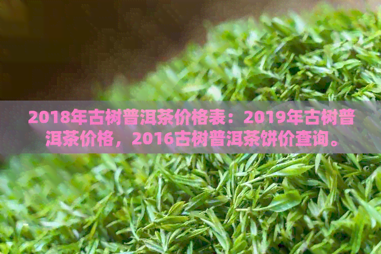 2018年古树普洱茶价格表：2019年古树普洱茶价格，2016古树普洱茶饼价查询。