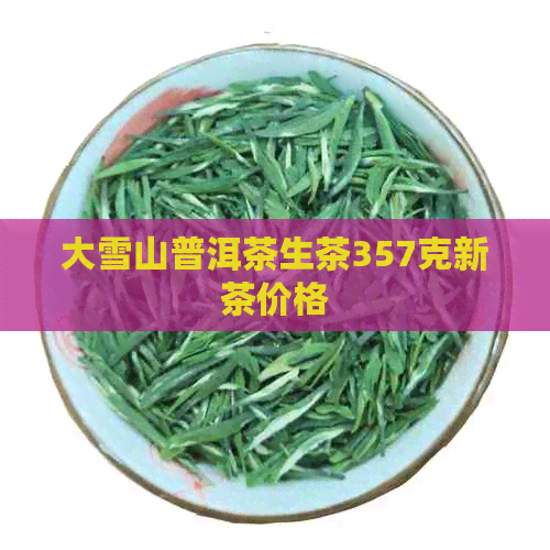 大雪山普洱茶生茶357克新茶价格