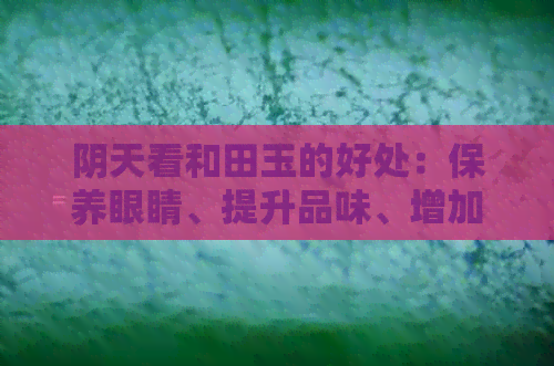 阴天看和田玉的好处：保养眼睛、提升品味、增加投资价值