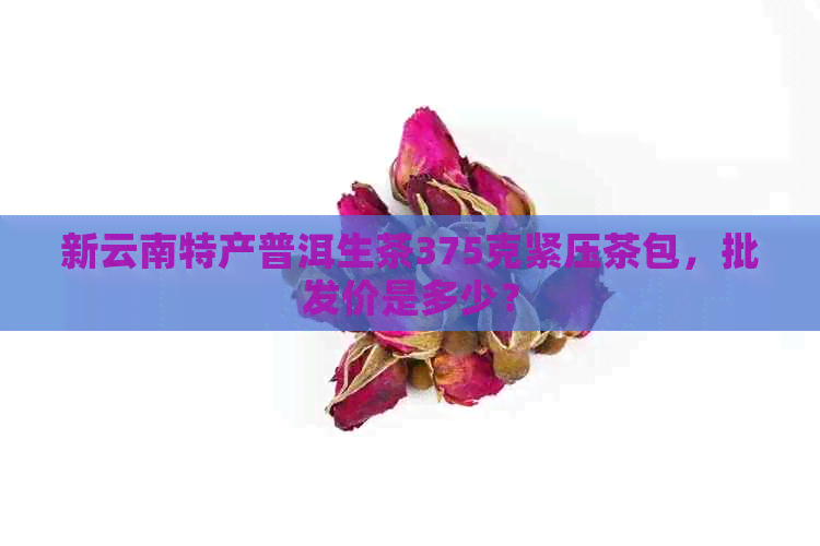 新云南特产普洱生茶375克紧压茶包，批发价是多少？