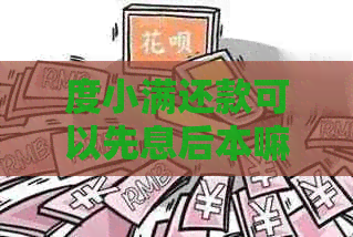 度小满还款可以先息后本嘛：关于度小满的借款还款方式和随时还款问题