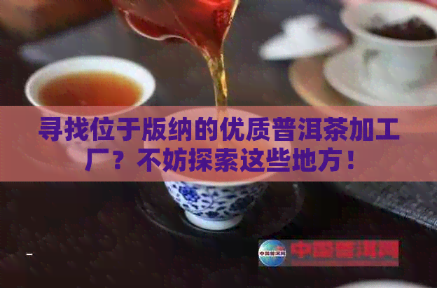 寻找位于版纳的优质普洱茶加工厂？不妨探索这些地方！