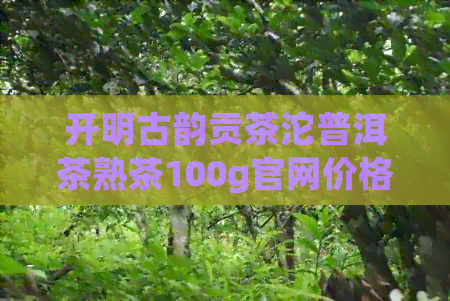 开明古韵贡茶沱普洱茶熟茶100g官网价格云南厂茶业： 探索古韵普洱茶的魅力