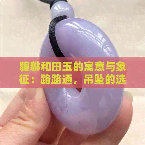 貔貅和田玉的寓意与象征：路路通，吊坠的选择与价值