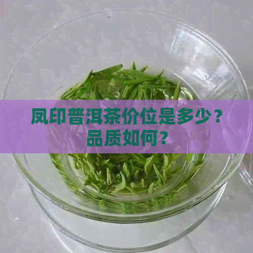 凤印普洱茶价位是多少？品质如何？