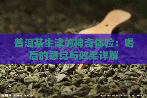 普洱茶生津的神奇体验：喝后的感觉与效果详解