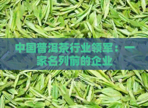 中国普洱茶行业领军：一家名列前的企业