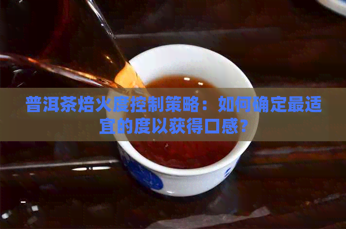 普洱茶焙火度控制策略：如何确定最适宜的度以获得口感？