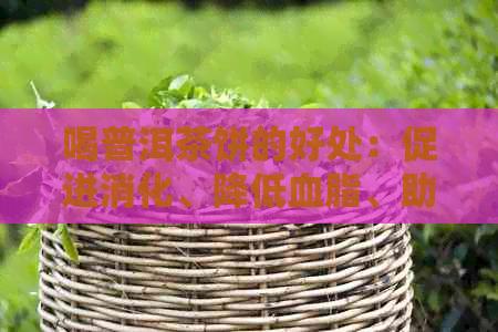 喝普洱茶饼的好处：促进消化、降低血脂、助减肥、提神醒脑、防癌抗癌。