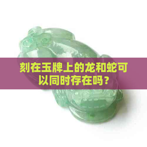 刻在玉牌上的龙和蛇可以同时存在吗？