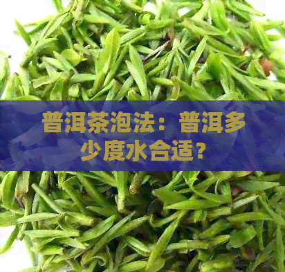 普洱茶泡法：普洱多少度水合适？