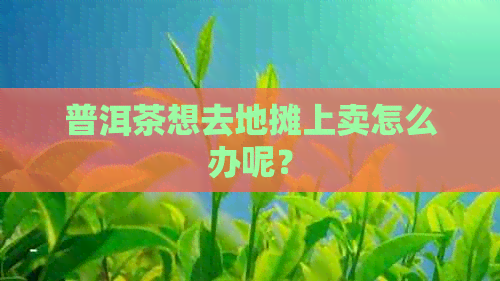 普洱茶想去地摊上卖怎么办呢？