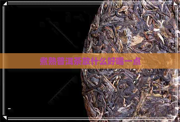 煮熟普洱茶放什么好喝一点