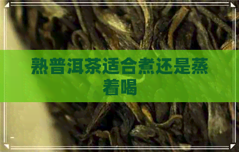 熟普洱茶适合煮还是蒸着喝