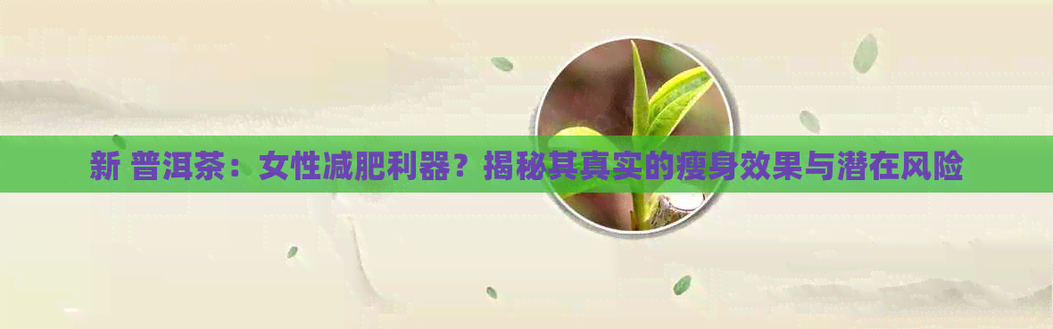 新 普洱茶：女性减肥利器？揭秘其真实的瘦身效果与潜在风险