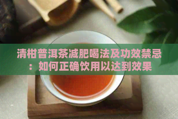 清柑普洱茶减肥喝法及功效禁忌：如何正确饮用以达到效果