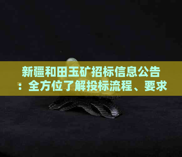 新疆和田玉矿招标信息公告：全方位了解投标流程、要求和注意事项的详细指南