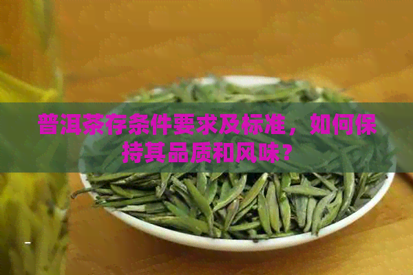 普洱茶存条件要求及标准，如何保持其品质和风味？