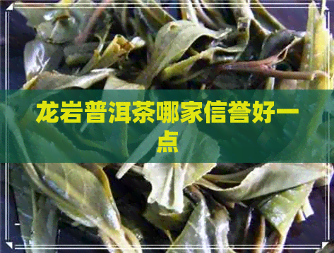 龙岩普洱茶哪家信誉好一点