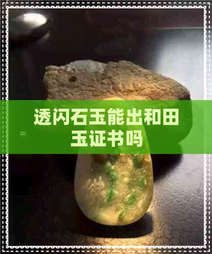 透闪石玉能出和田玉证书吗