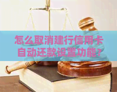 怎么取消建行信用卡自动还款设置功能？