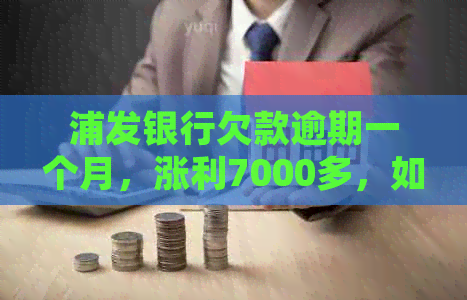 浦发银行欠款逾期一个月，涨利7000多，如何处理？