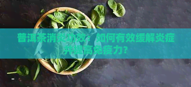 普洱茶消炎功效：如何有效缓解炎症并提高免疫力？