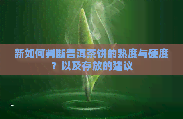 新如何判断普洱茶饼的熟度与硬度？以及存放的建议