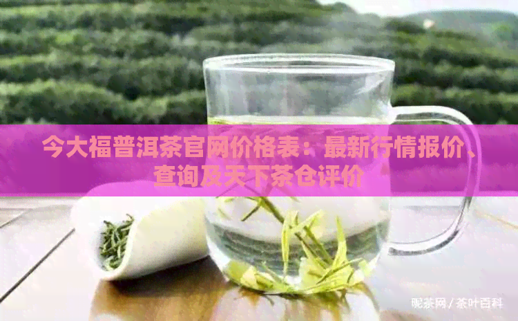 今大福普洱茶官网价格表：最新行情报价、查询及天下茶仓评价