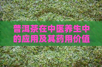 普洱茶在中医养生中的应用及其药用价值