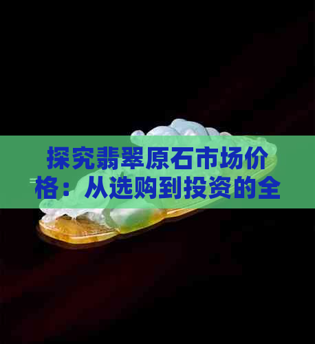 探究翡翠原石市场价格：从选购到投资的全面解析