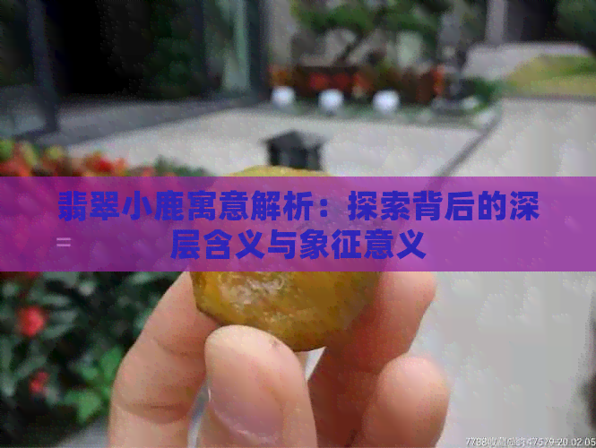 翡翠小鹿寓意解析：探索背后的深层含义与象征意义