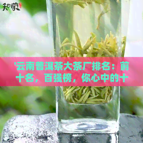 '云南普洱茶大茶厂排名：前十名，百强榜，你心中的十大茶厂排行'