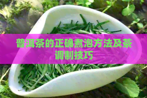 普洱茶的正确煮泡方法及茶调制技巧