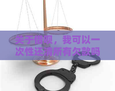 关于借呗，我可以一次性还清所有欠款吗？还有哪些还款方式可以选择？