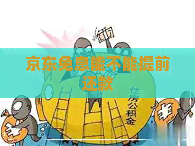 京东免息能不能提前还款