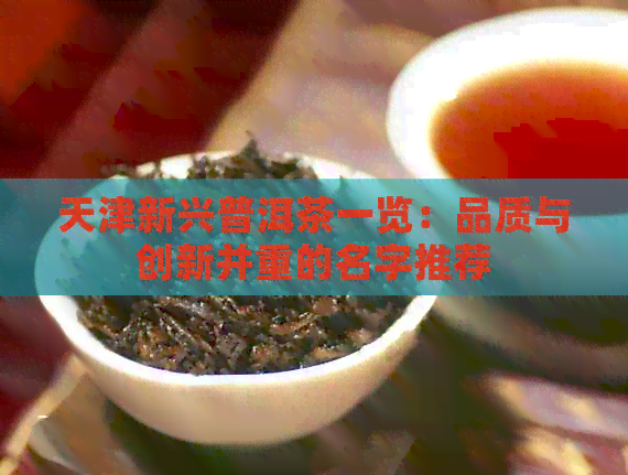 天津新兴普洱茶一览：品质与创新并重的名字推荐