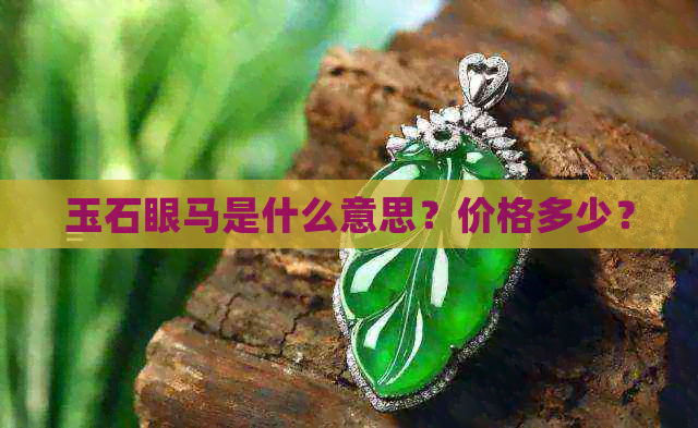 玉石眼马是什么意思？价格多少？