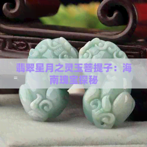 翡翠星月之灵玉菩提子：海南瑰宝探秘