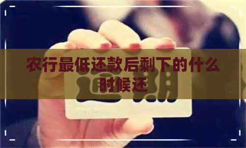 农行更低还款后剩下的什么时候还