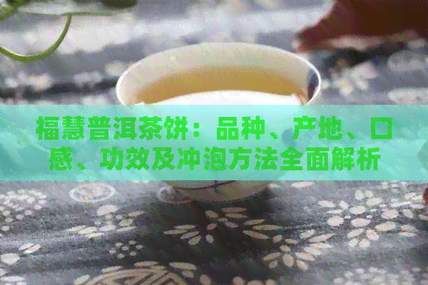 福慧普洱茶饼：品种、产地、口感、功效及冲泡方法全面解析