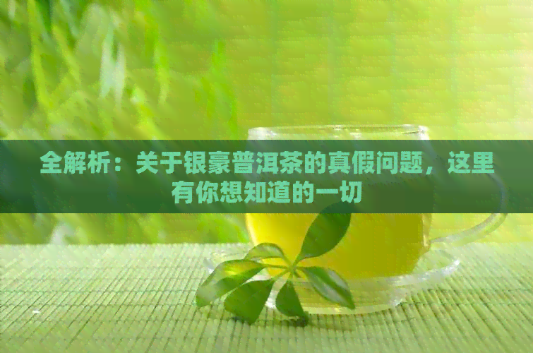 全解析：关于银豪普洱茶的真假问题，这里有你想知道的一切