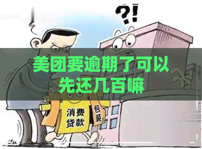 美团要逾期了可以先还几百嘛