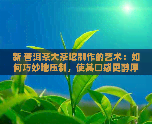 新 普洱茶大茶坨制作的艺术：如何巧妙地压制，使其口感更醇厚