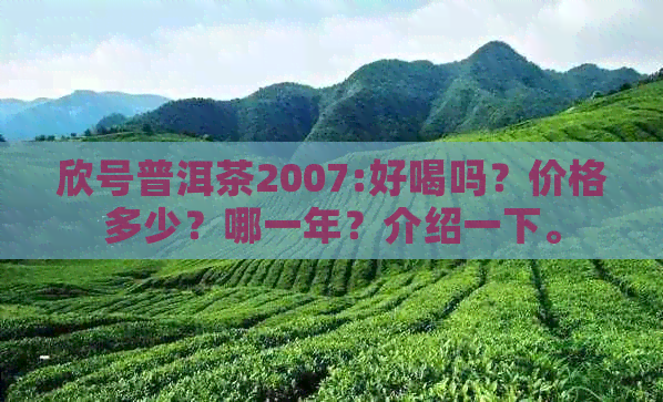 欣号普洱茶2007:好喝吗？价格多少？哪一年？介绍一下。