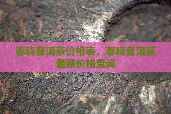 春晓普洱茶价格表，春晓普洱茶最新价格查询