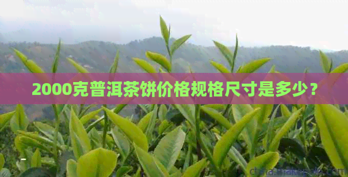 2000克普洱茶饼价格规格尺寸是多少？