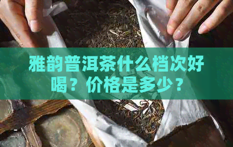 雅韵普洱茶什么档次好喝？价格是多少？